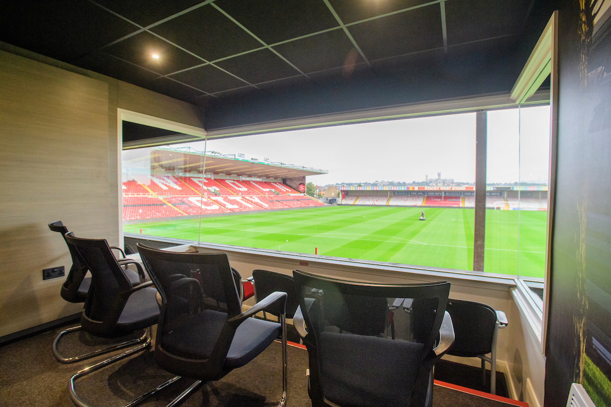 A view from an executive box at the LNER Stadium