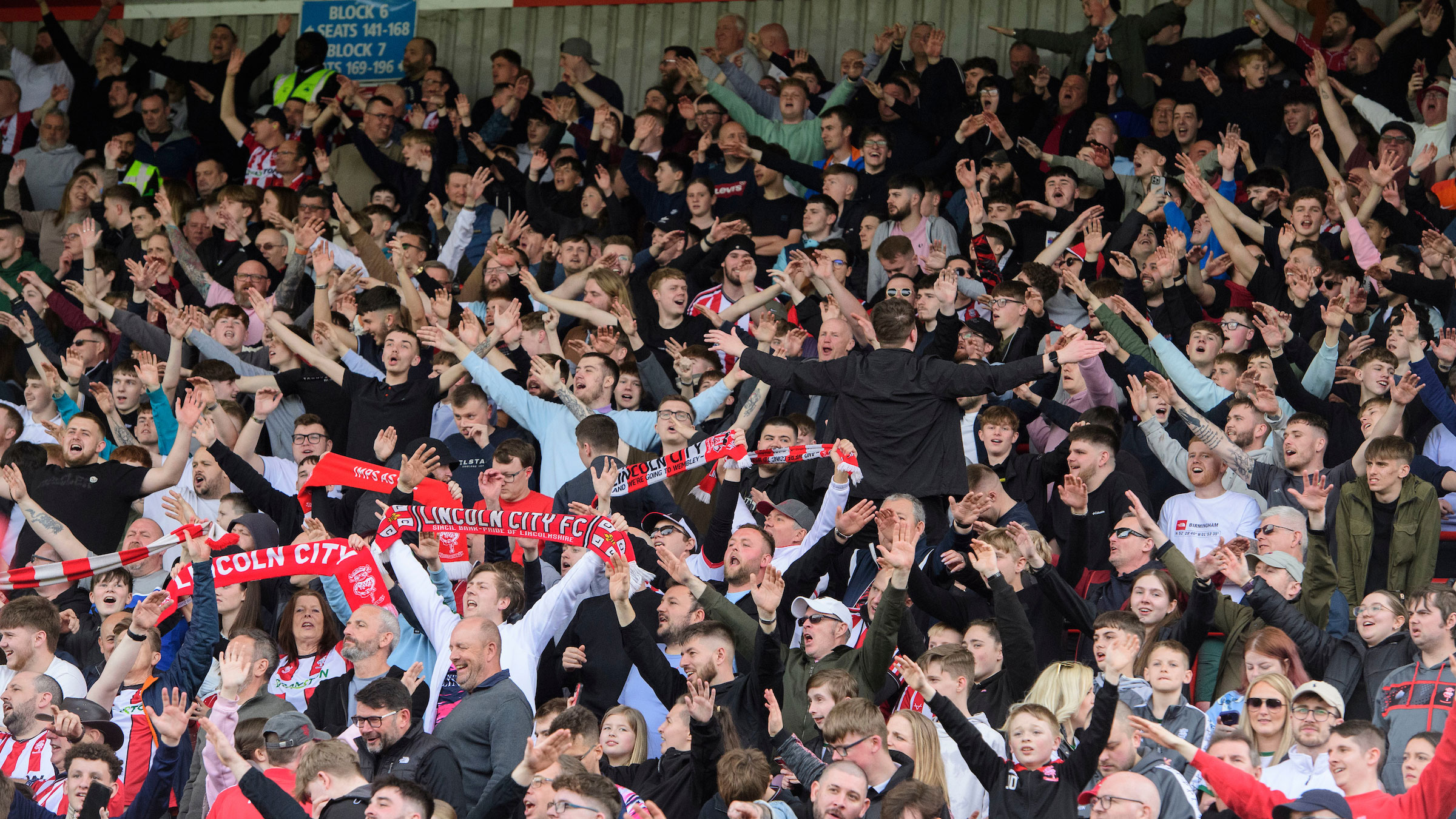 City supporters pictured getting behind their team at the LNER Stadium.
