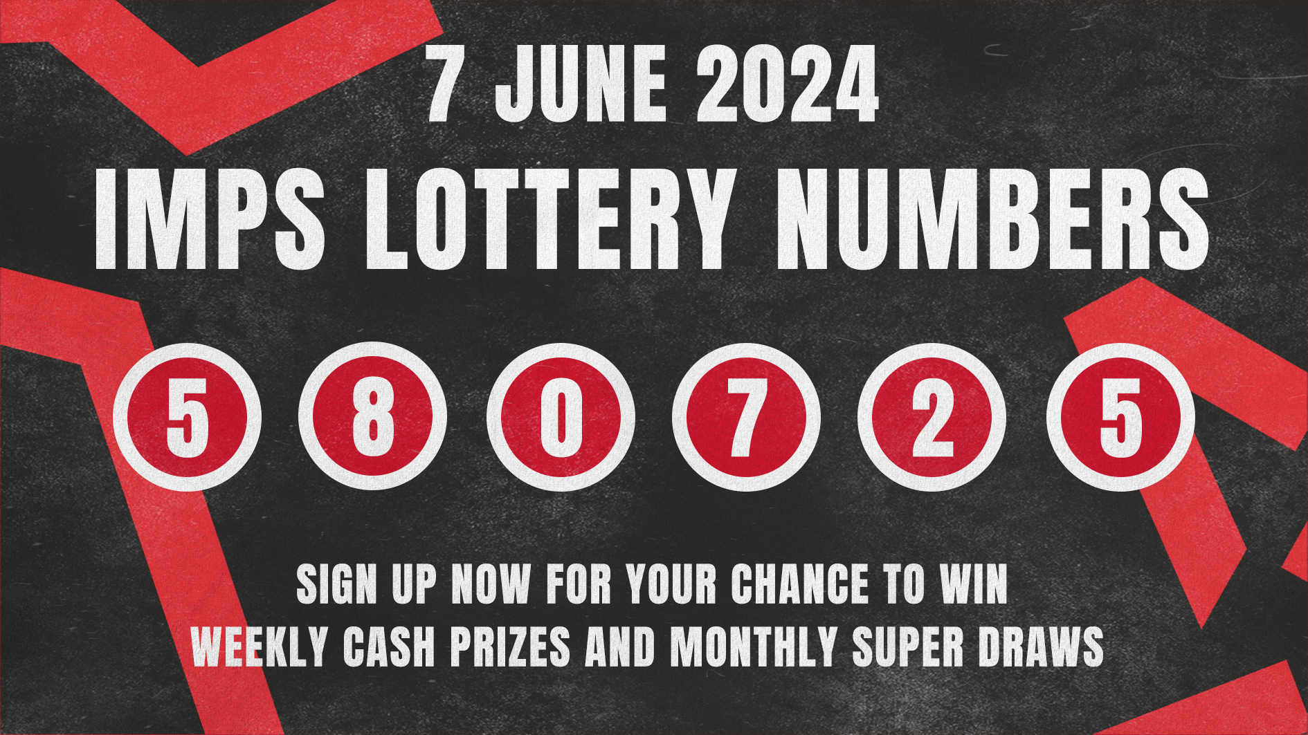 Imps Lottery winning numbers - 580725