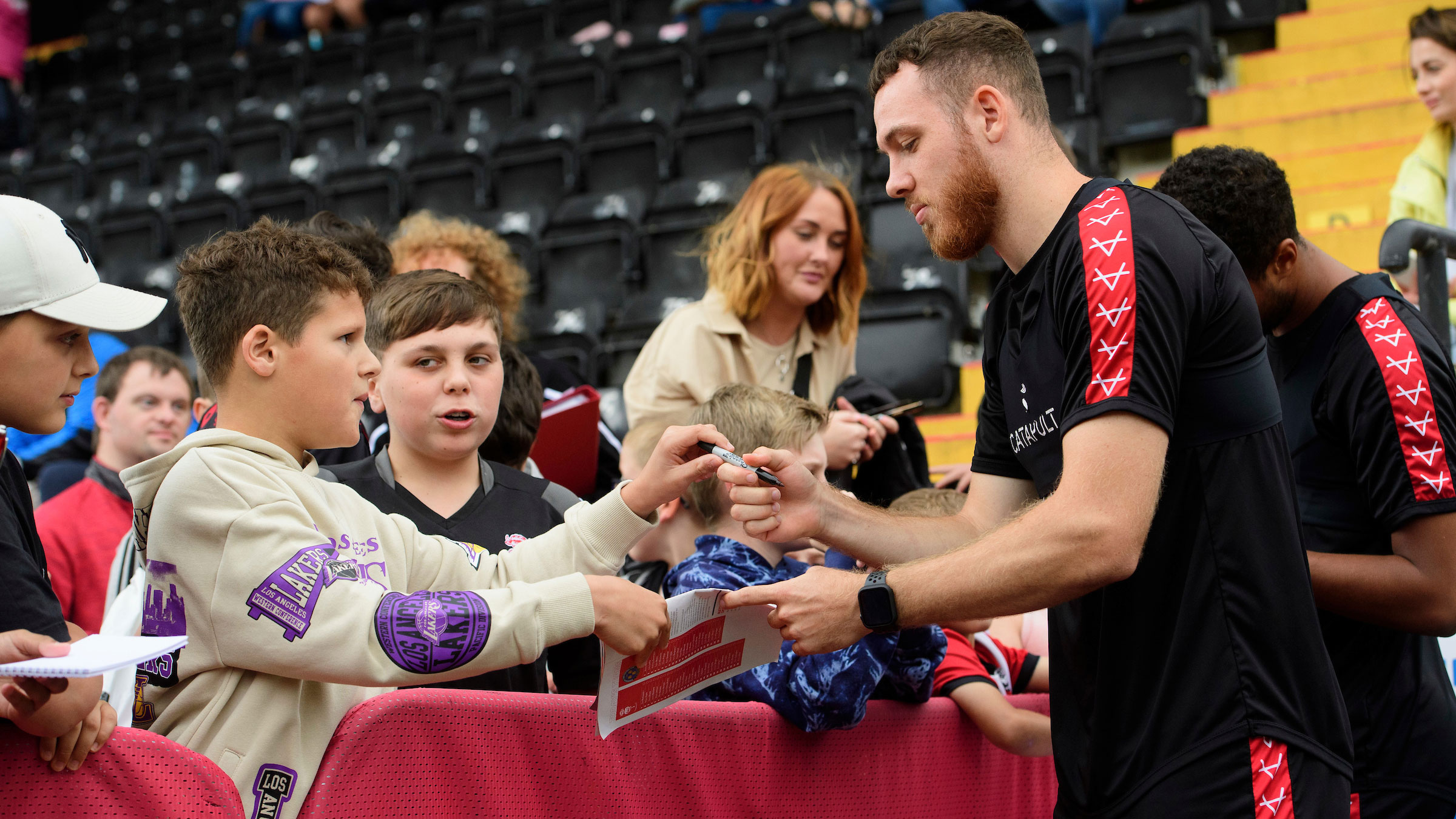 Ben House pictured with City supporters at the 2023 open day.