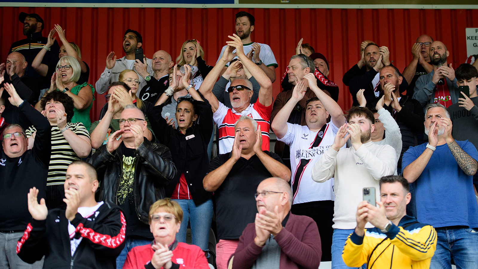 City's fans supporting the team at Stevenage