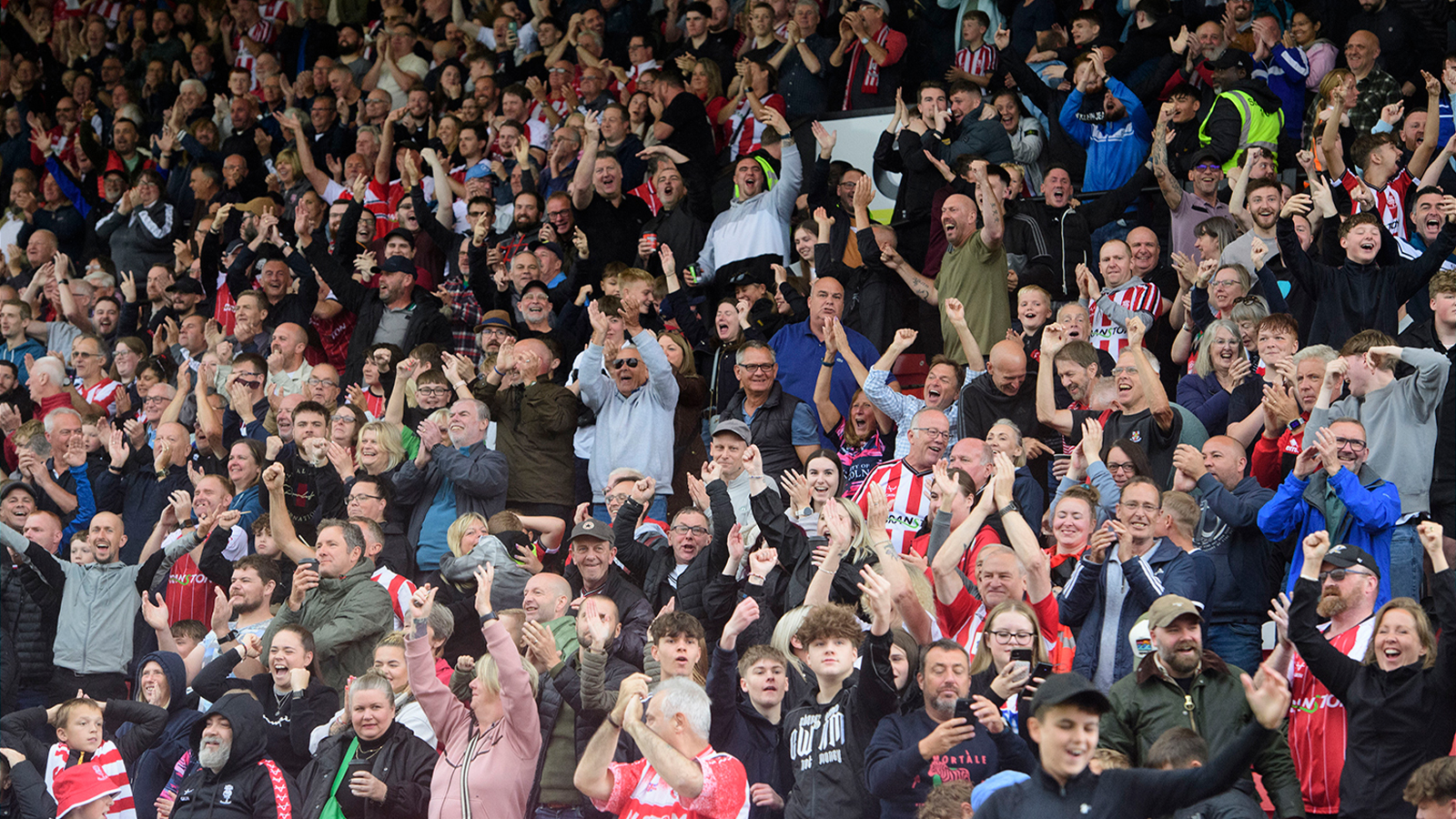 The crowd photographed during Lincoln City's 4-1 home win over Mansfield Town.