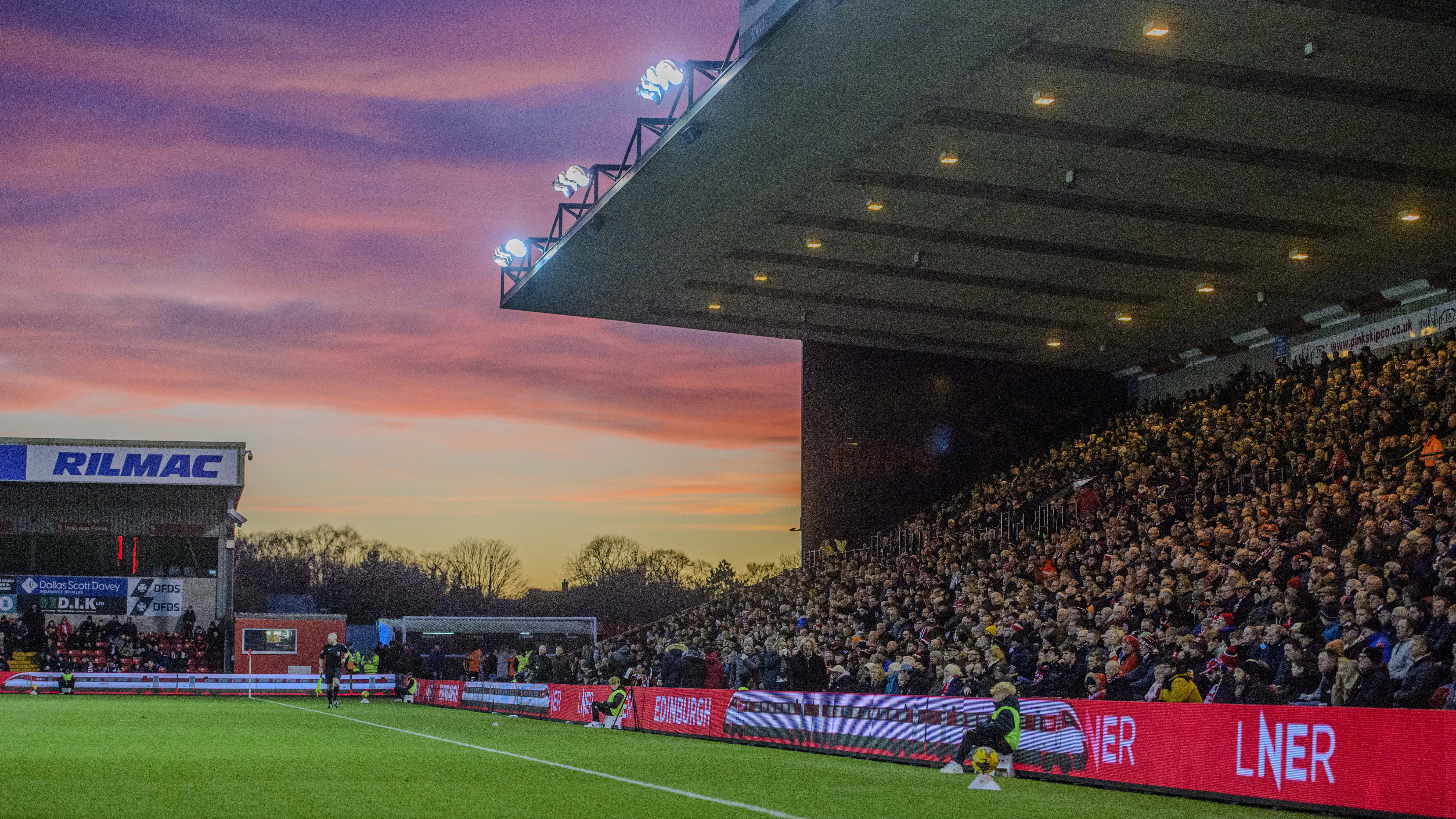 A shot of a full GBM Stand at the LNER Stadium