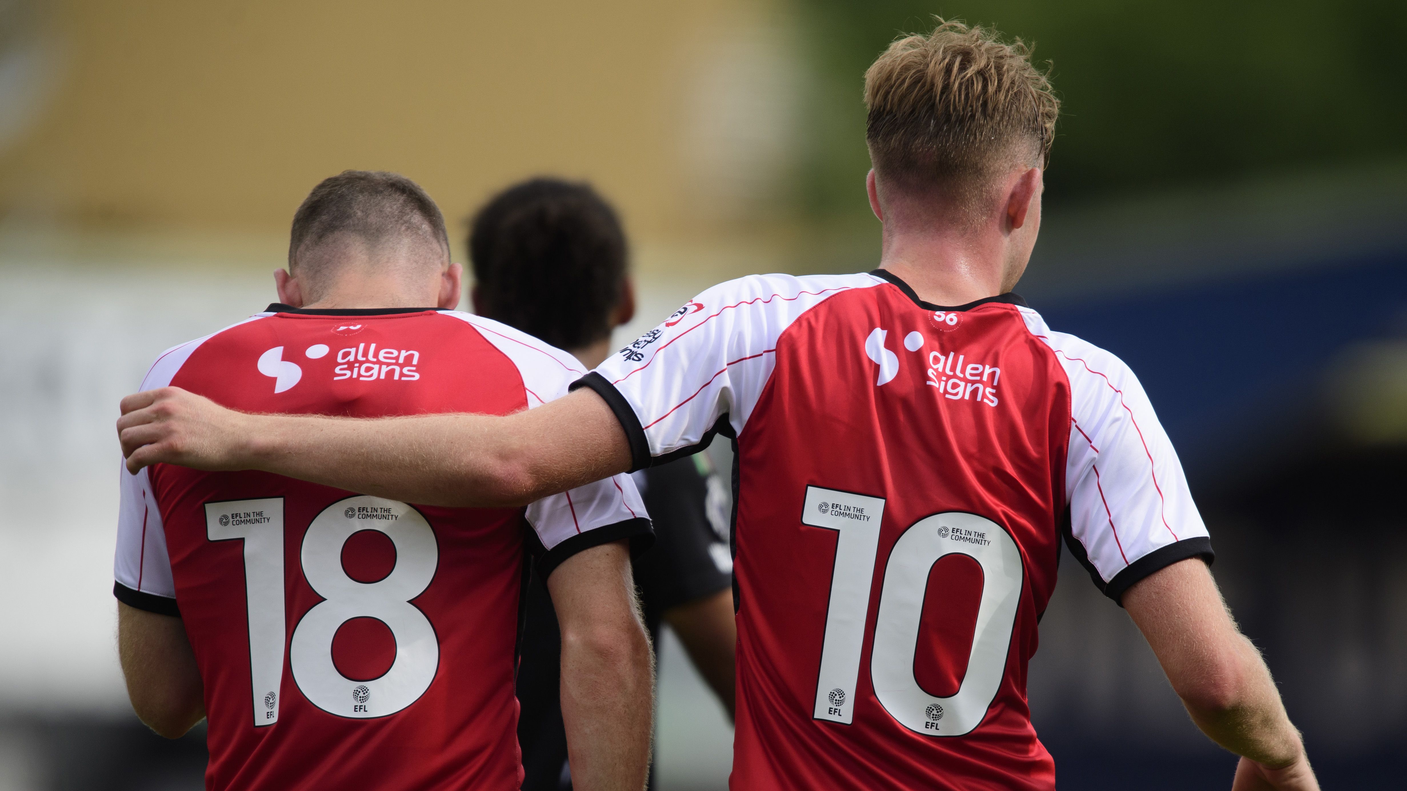 The back of two shirts - No.18 and No.10