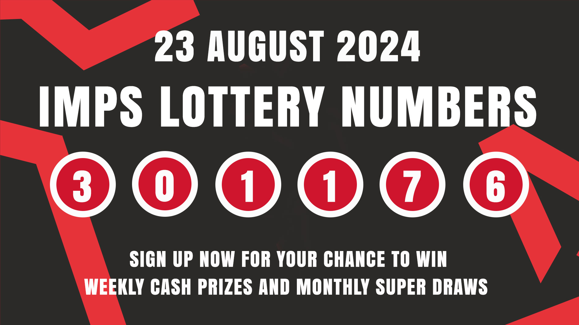 Lottery winning number: 301176