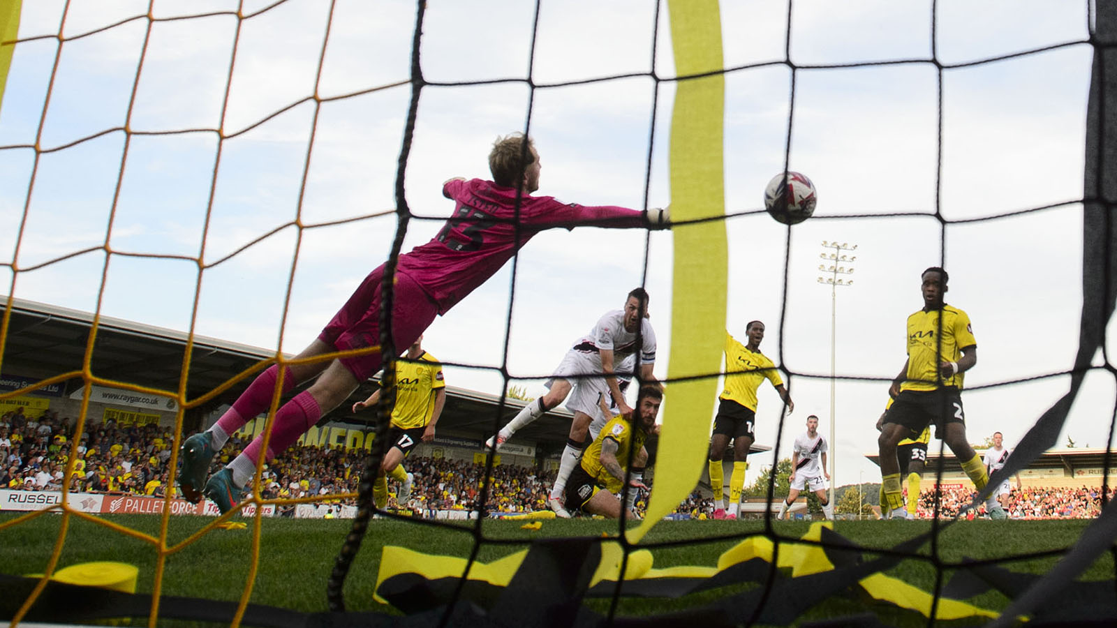 Paudie O'Connor scores against Burton Albion.