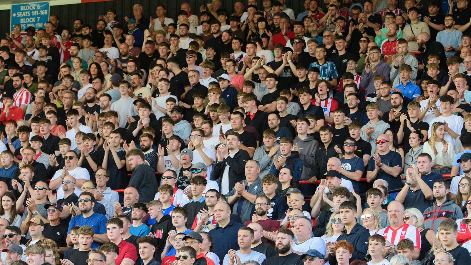 Lincoln City supporters at the home game against Wigan Athletic.