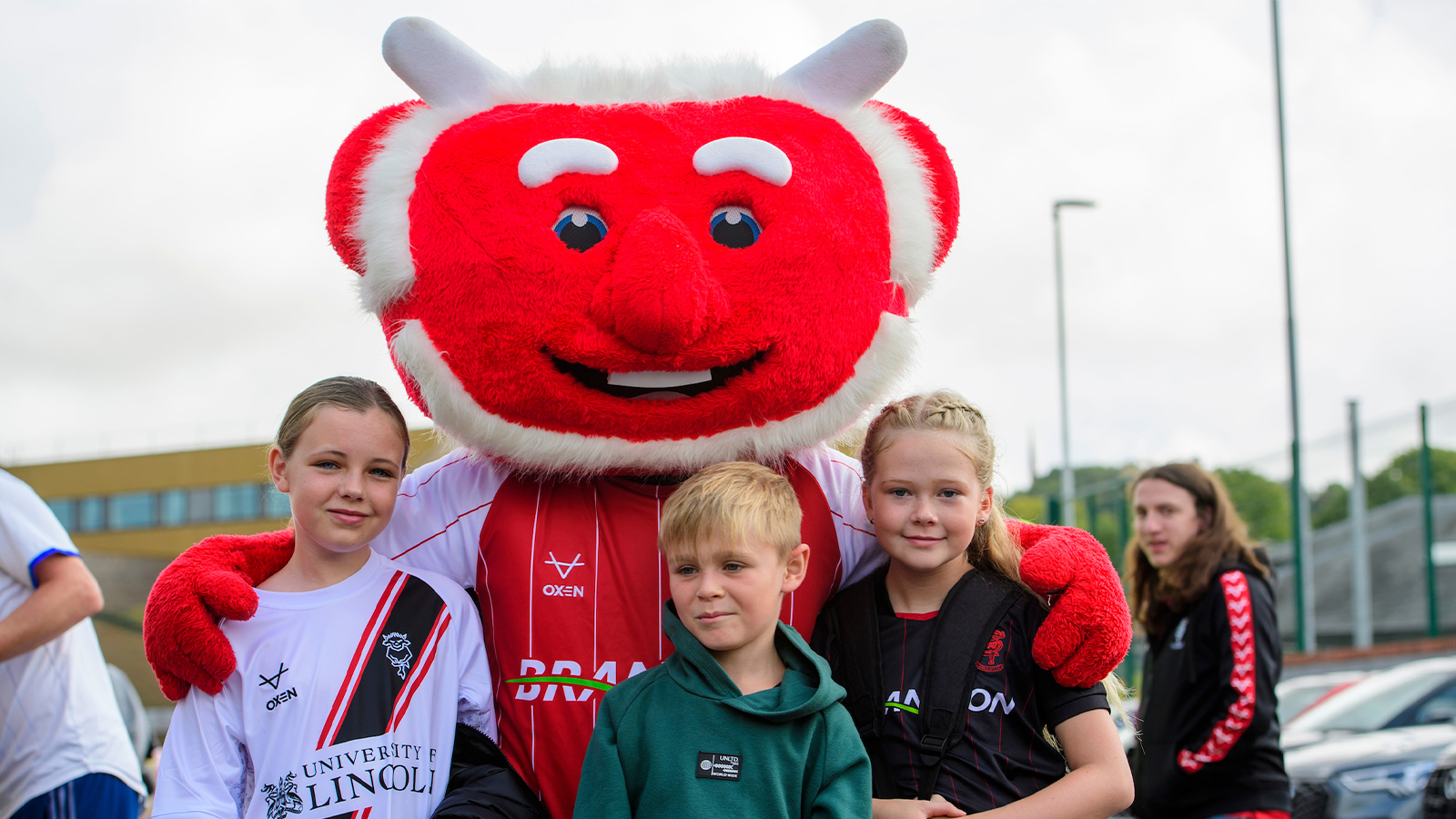 Young fans outside the LNER Stadium.