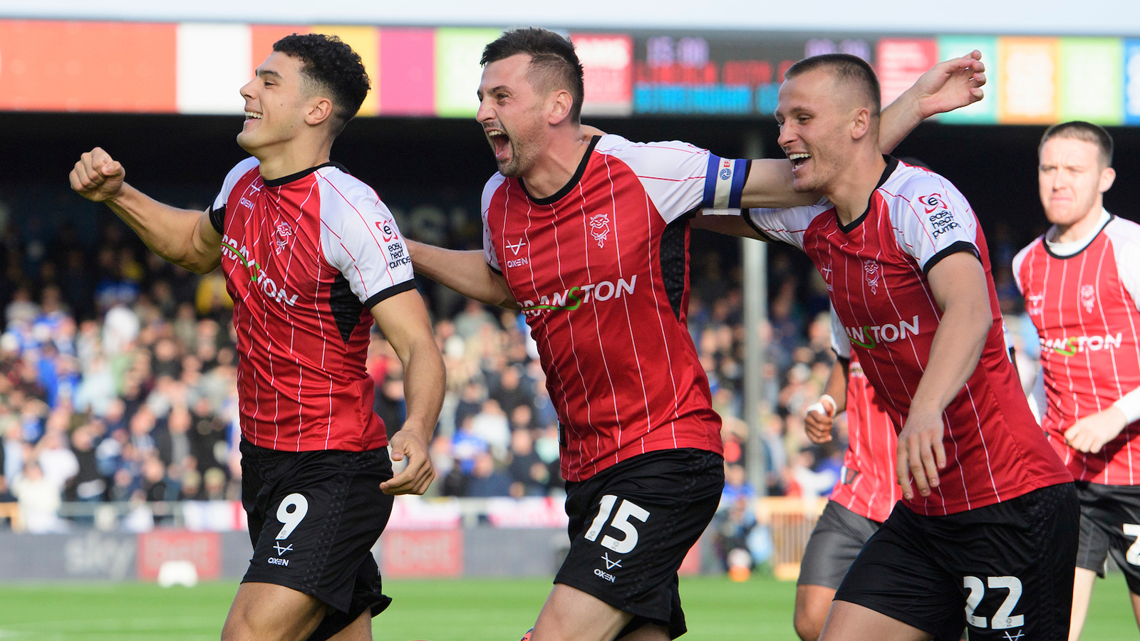 City celebrate Bailey Cadamarteri's goal against Birmingham City