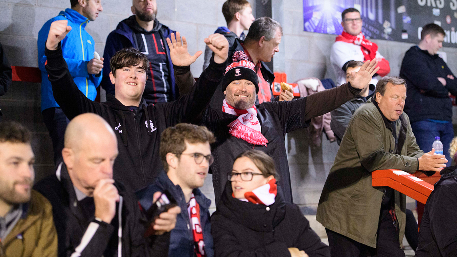 A fan action image from City's away game at Crawley Town.