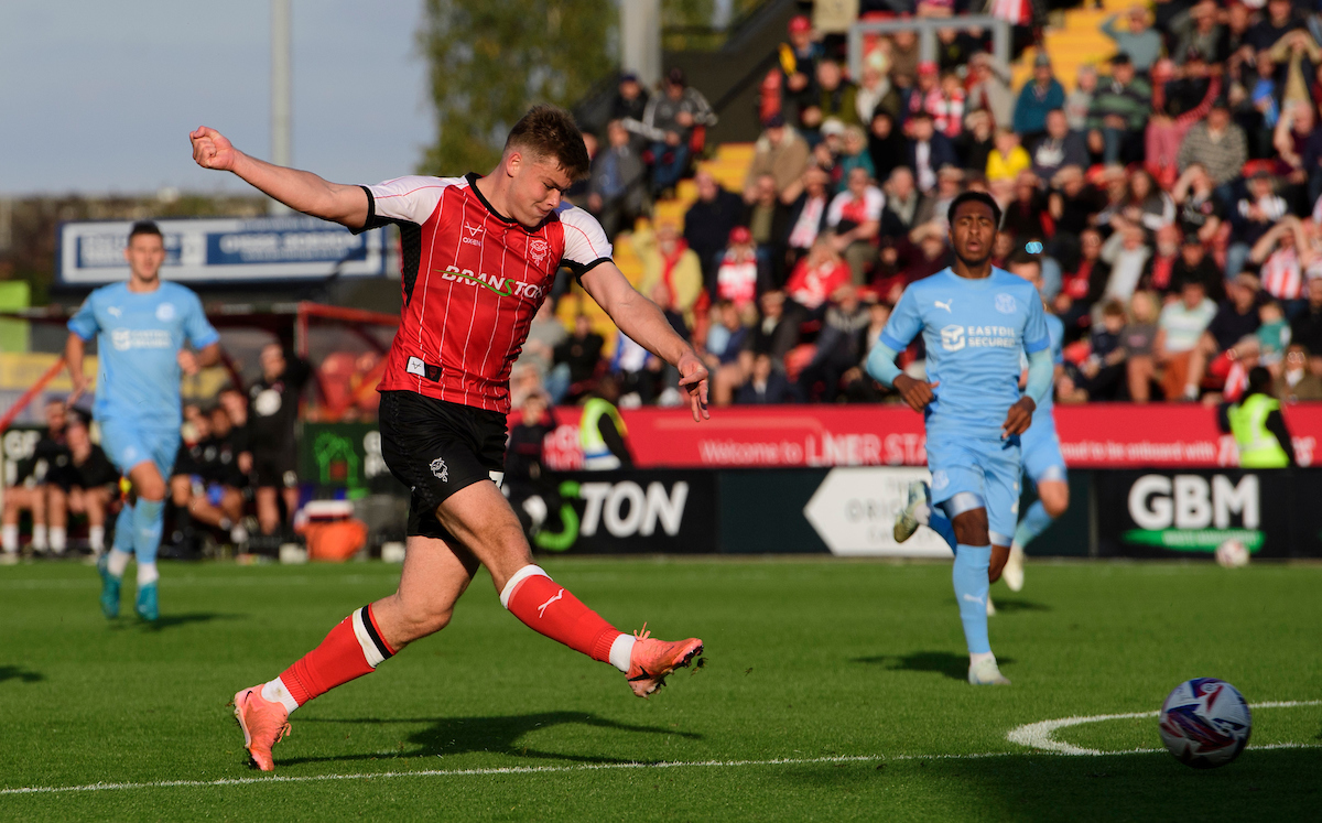 Freddie Draper strikes home City's second against Leyton Orient