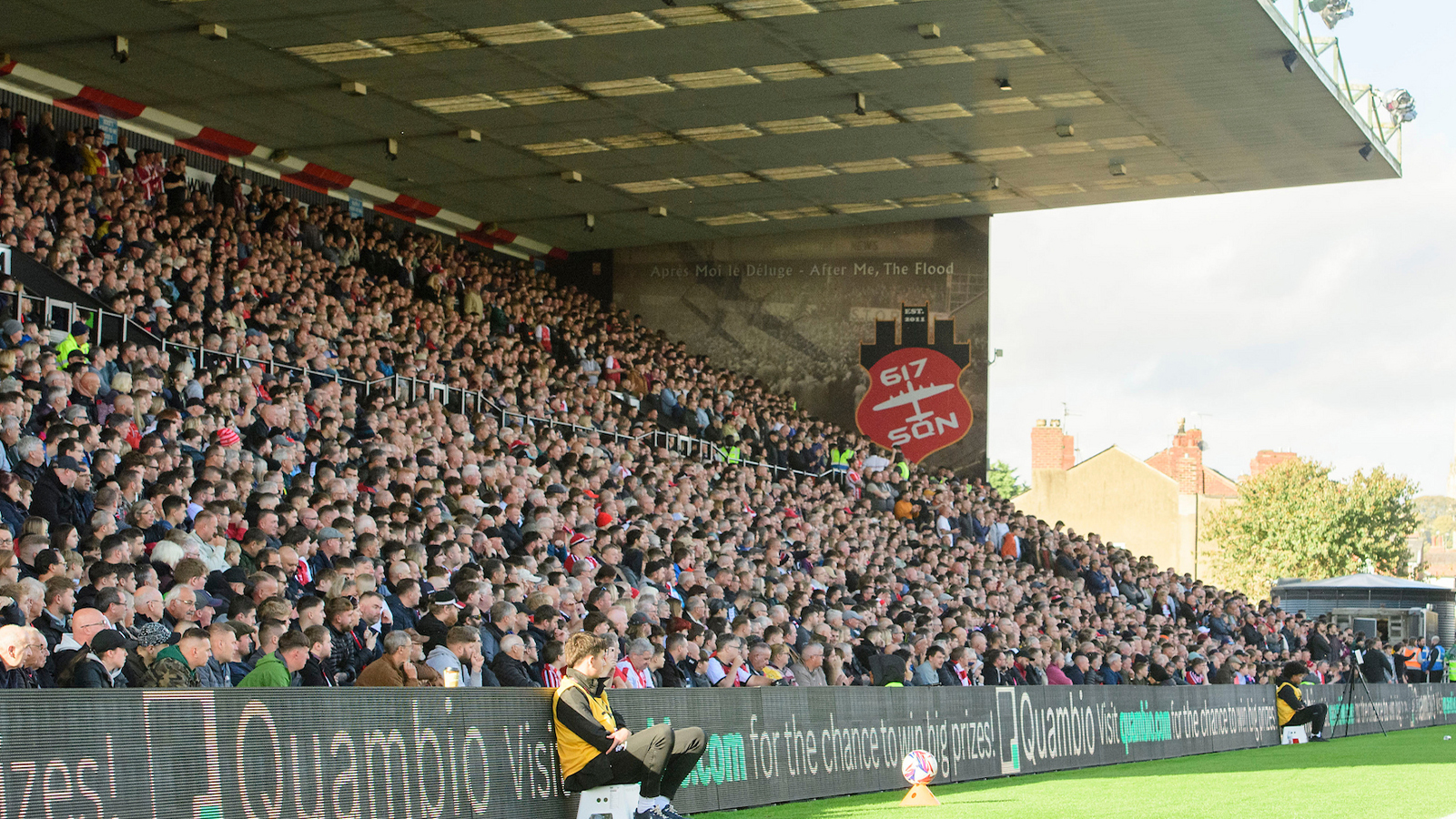 Lincoln City fans in the GBM Stand for the home game against Birmingham City