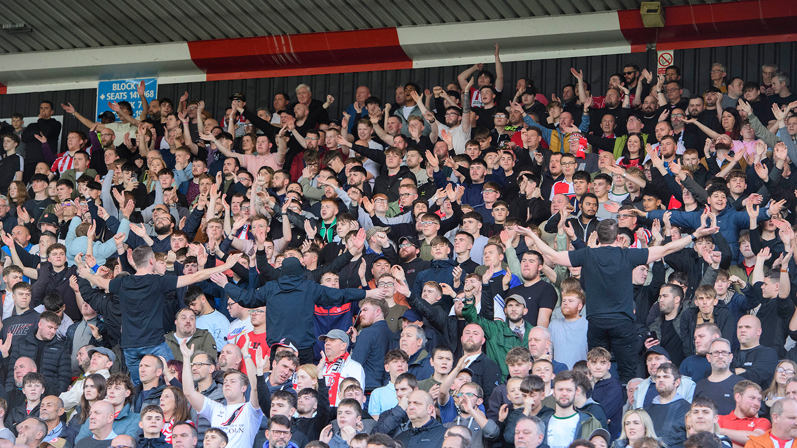 Supporters at Lincoln City's home game against Birmingham City