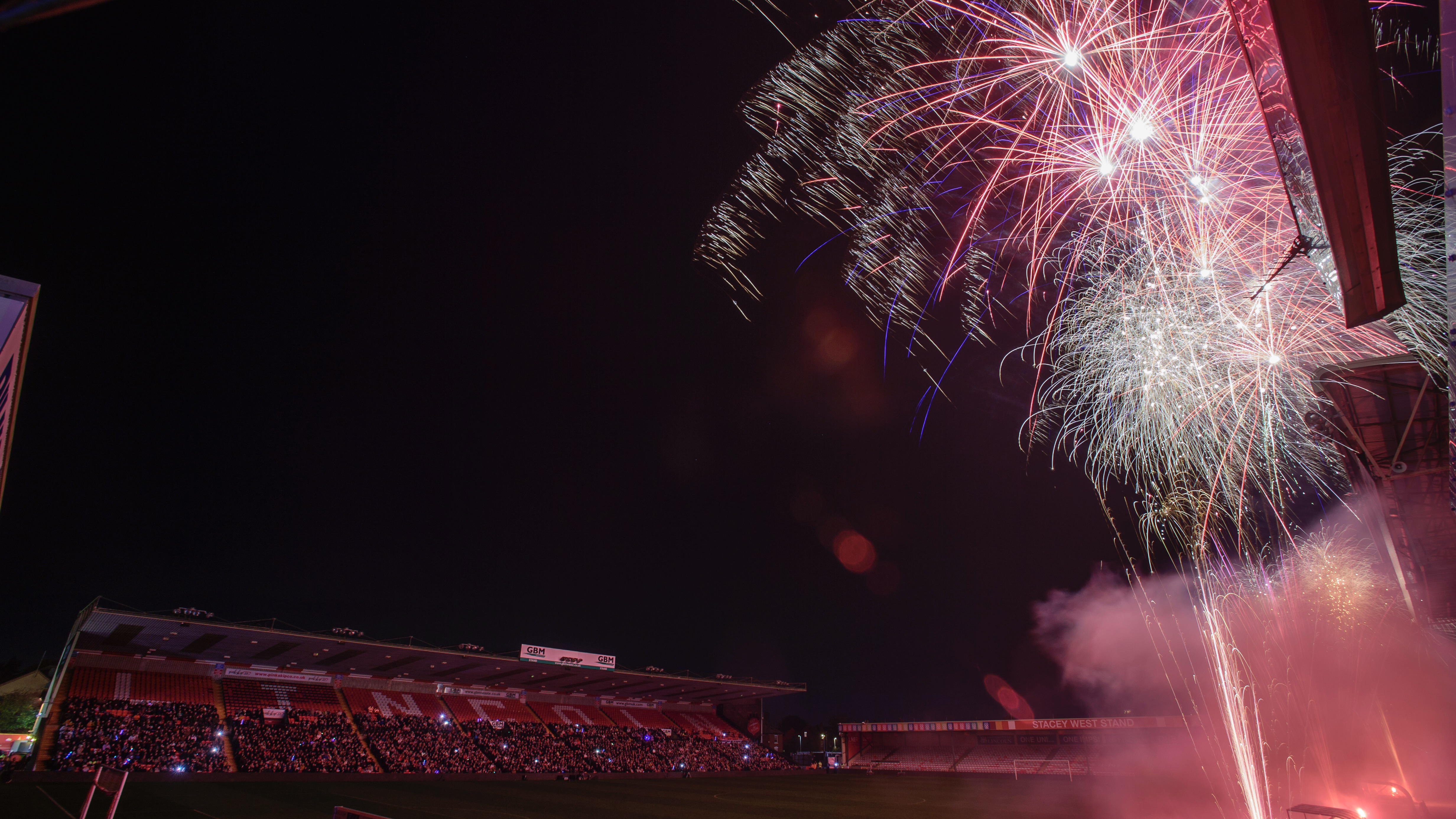 Fireworks at the LNER Stadium.