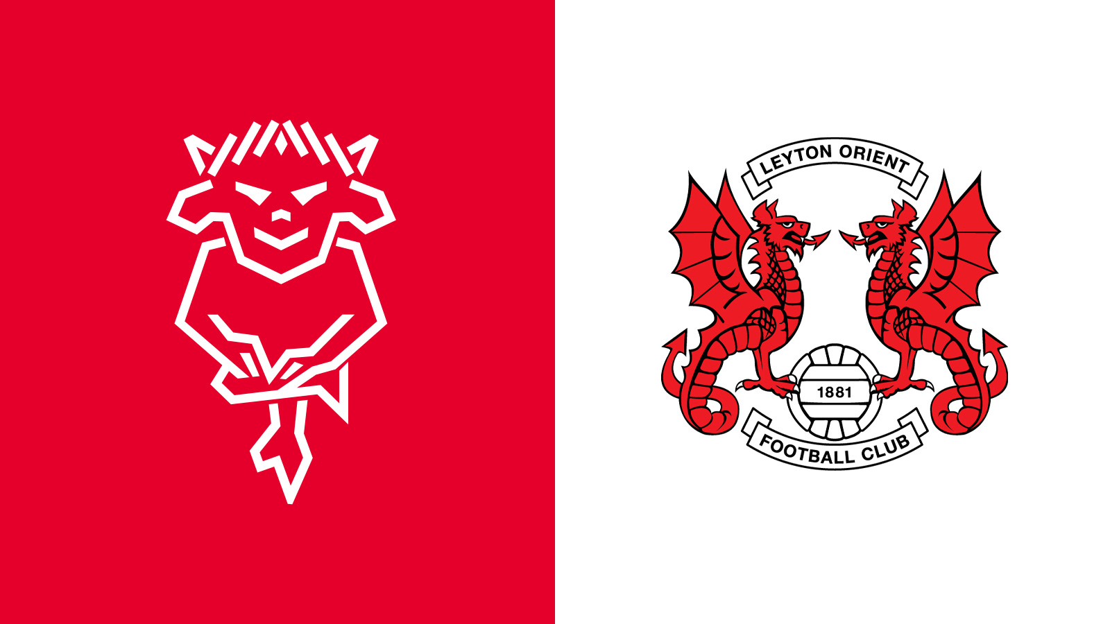 A graphic featuring the Lincoln City and Leyton Orient logos