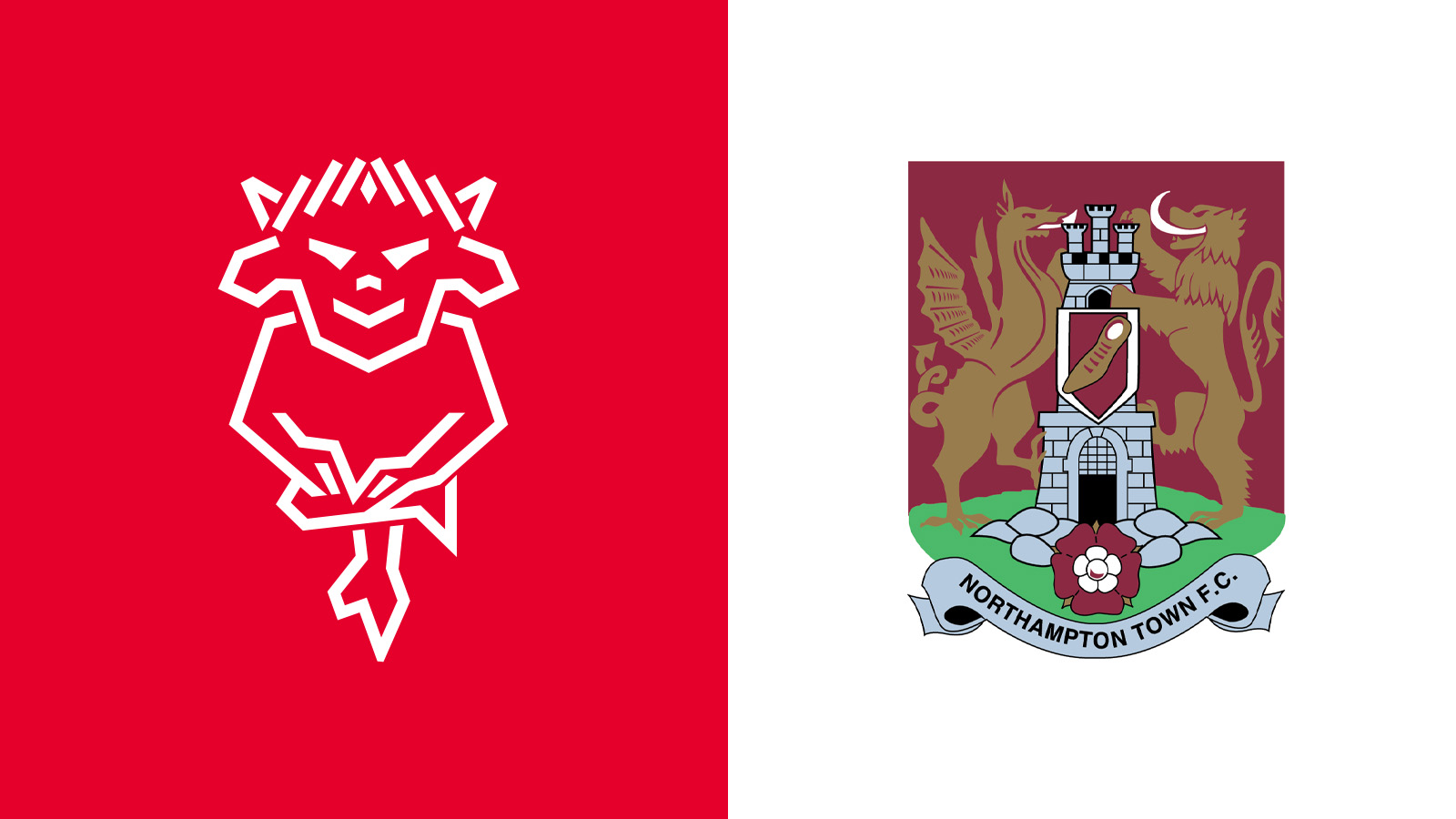 A graphic featuring the Lincoln City and Northampton Town logos