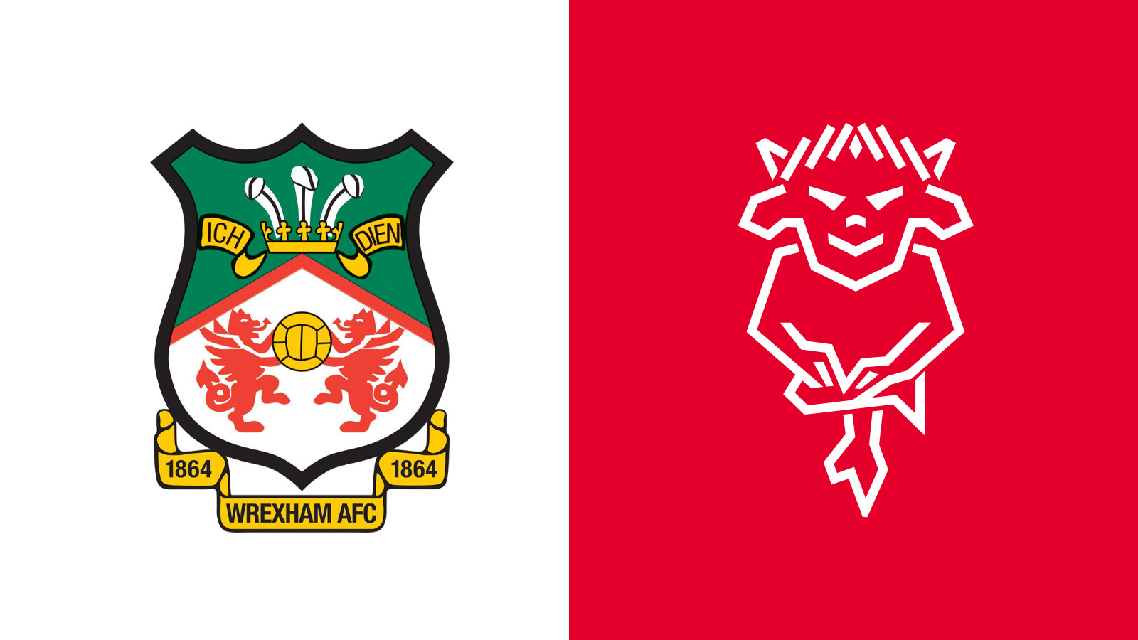 A graphic featuring theWrexham AFC and Lincoln City logos