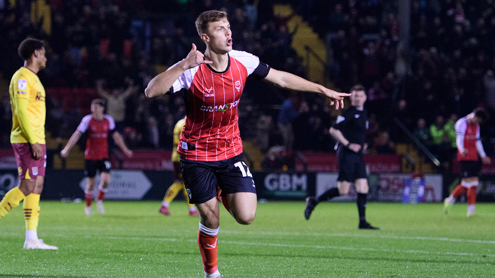 Erik Ring celebrates scoring the decisive goal in City's 2-1 win over Northampton Town