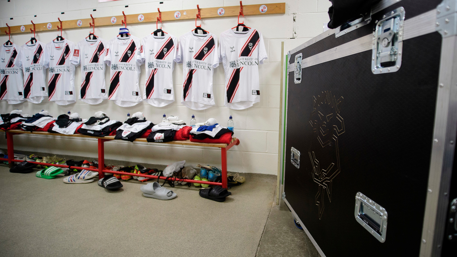 A view of the City changing room at Crawley Town