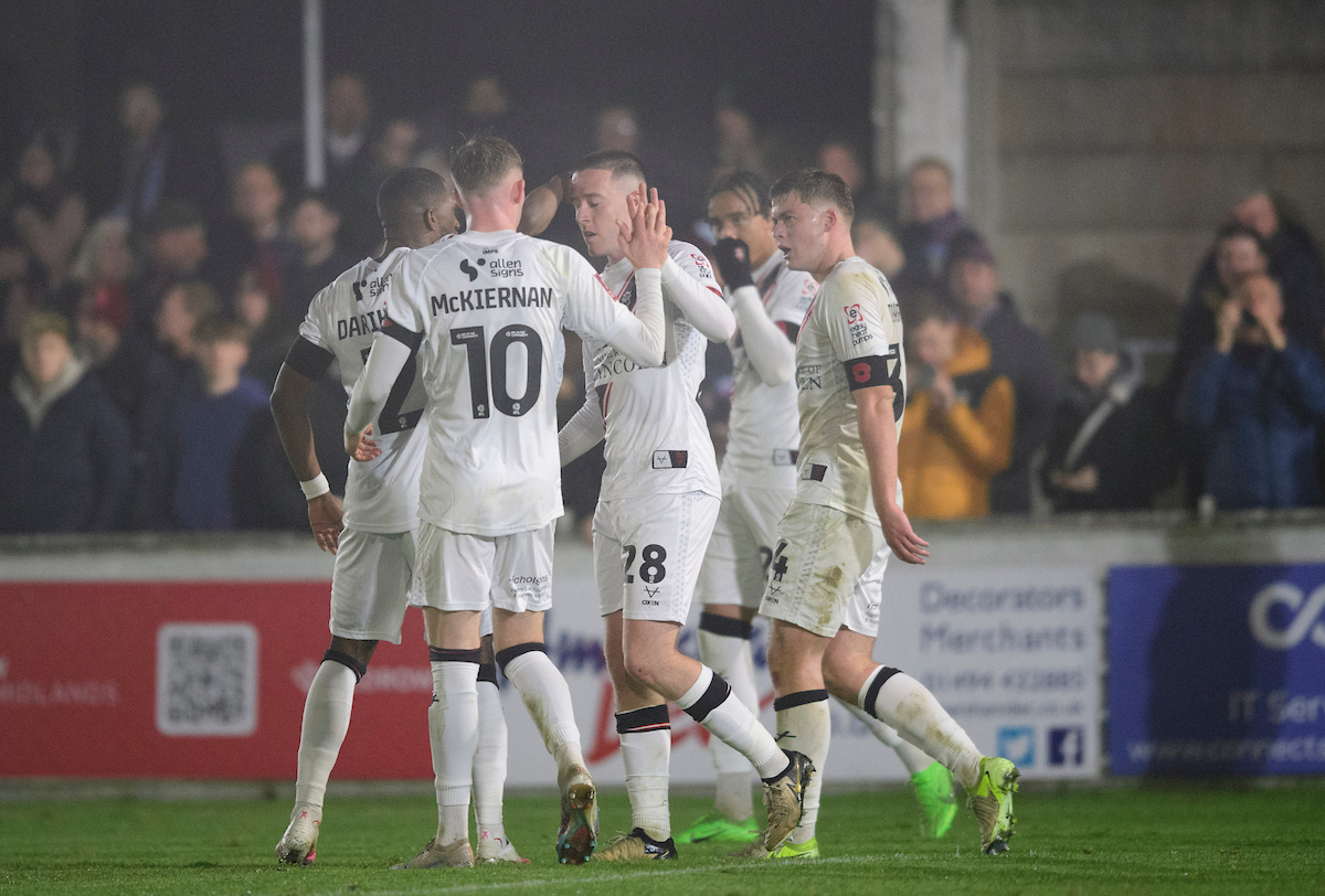 City celebrate Jack Moylan's goal in the win at Chesham United