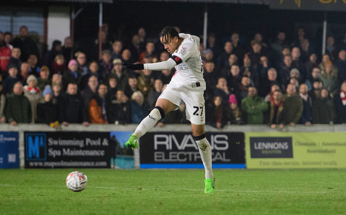 Jovon Makama fires home the Imps' second goal at Chesham