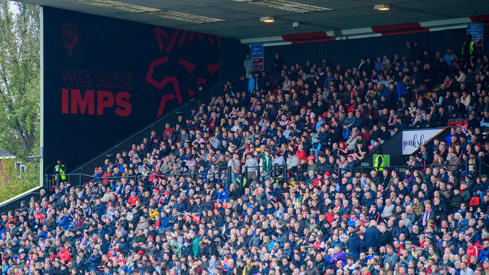 Supporters at Lincoln City's home game against Stockport County