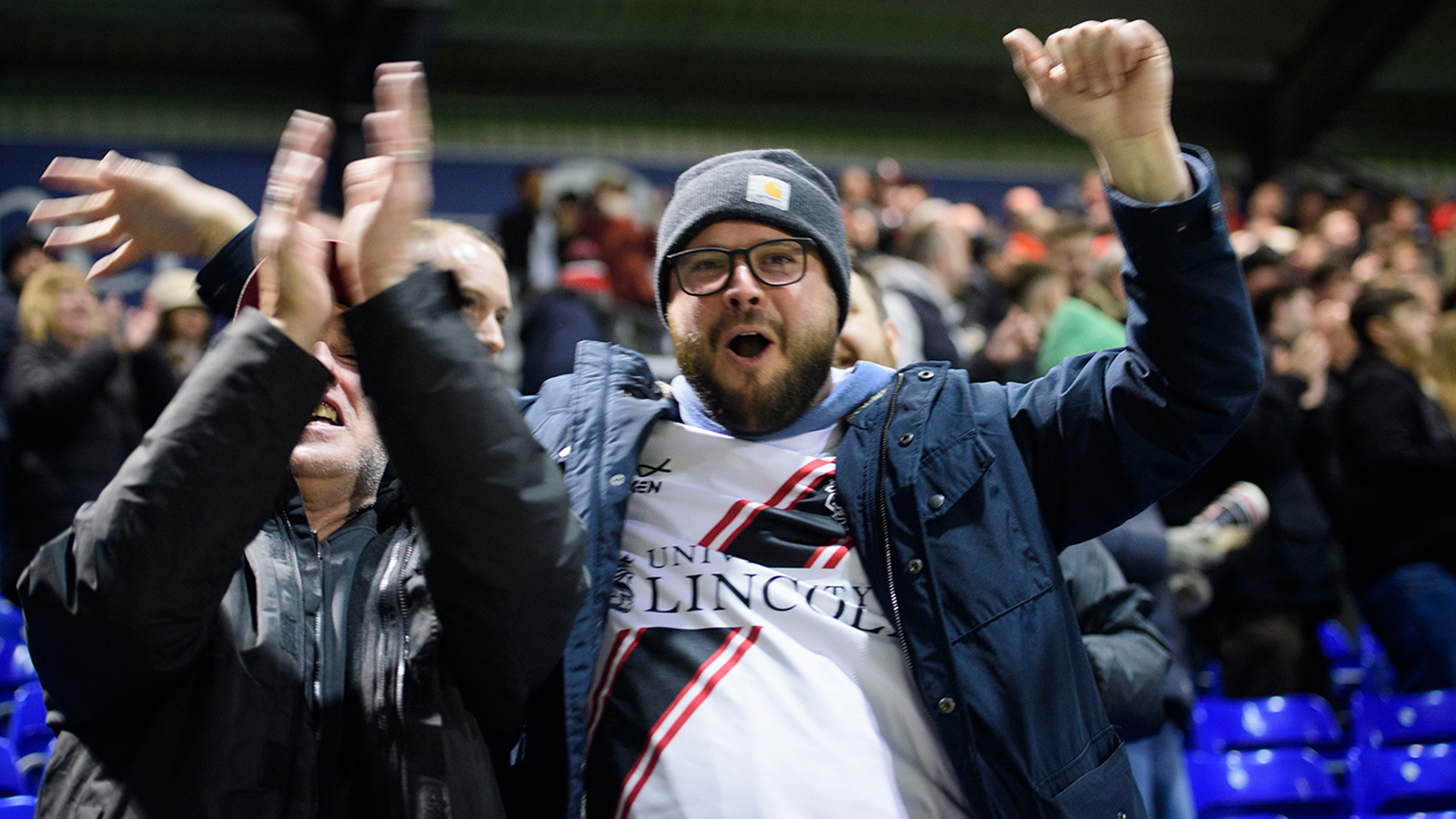 Fans at Lincoln City's away game against Bristol Rovers