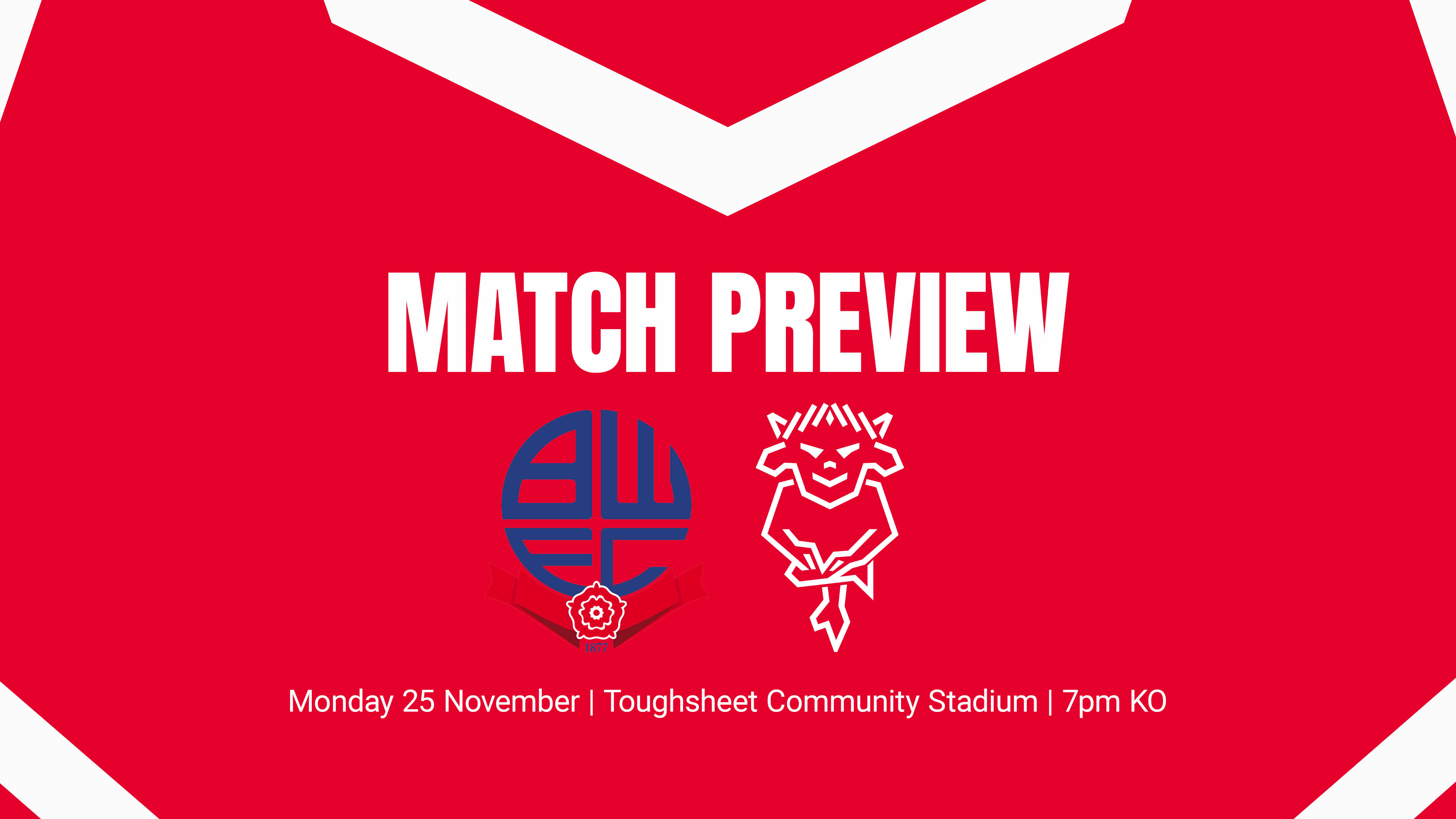 A graphic featuring the Lincoln City and Bolton Wanderers logos