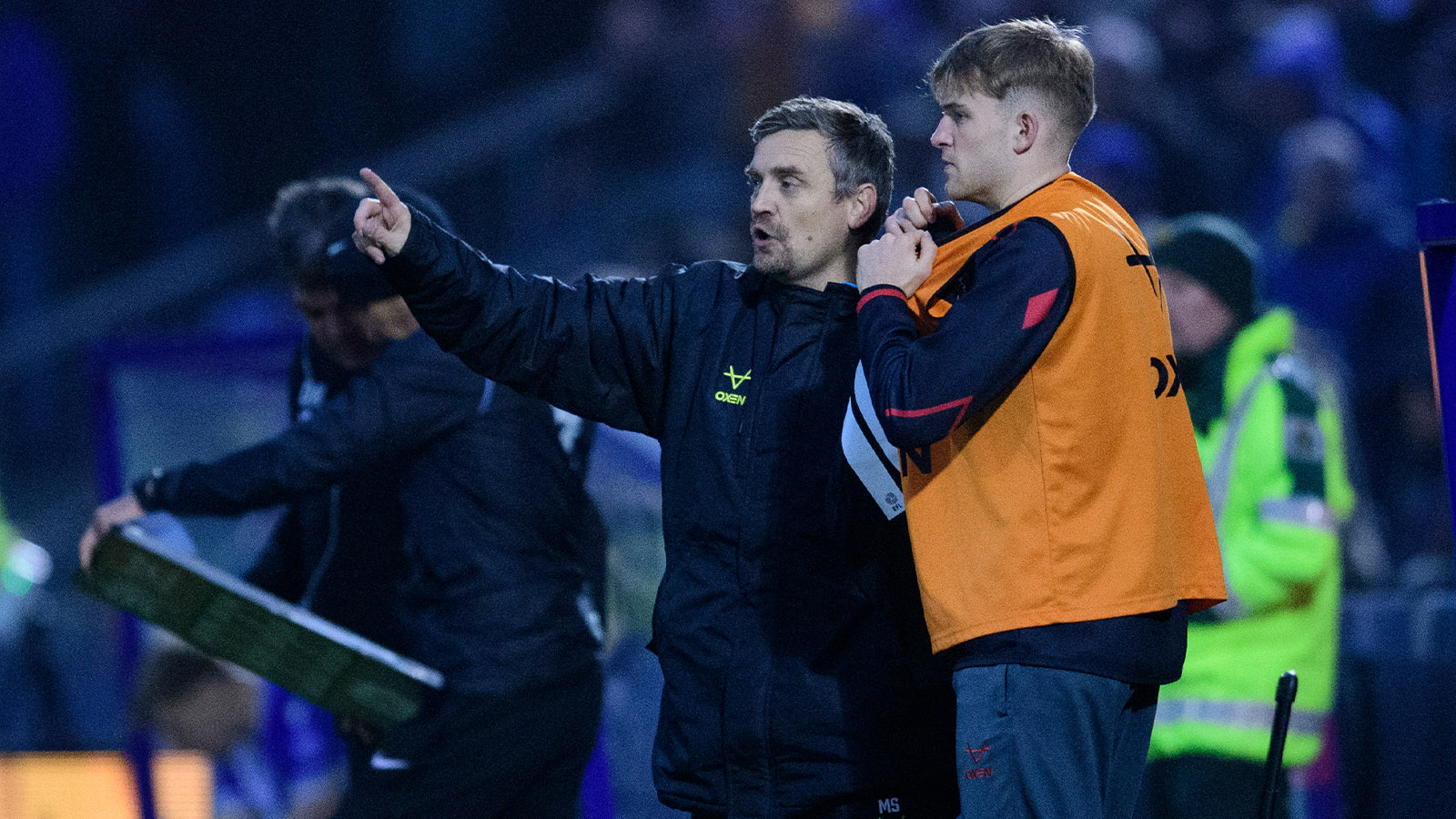 Head coach Michael Skubala instructs from the touchline during the 1-1 draw at Bristol Rovers