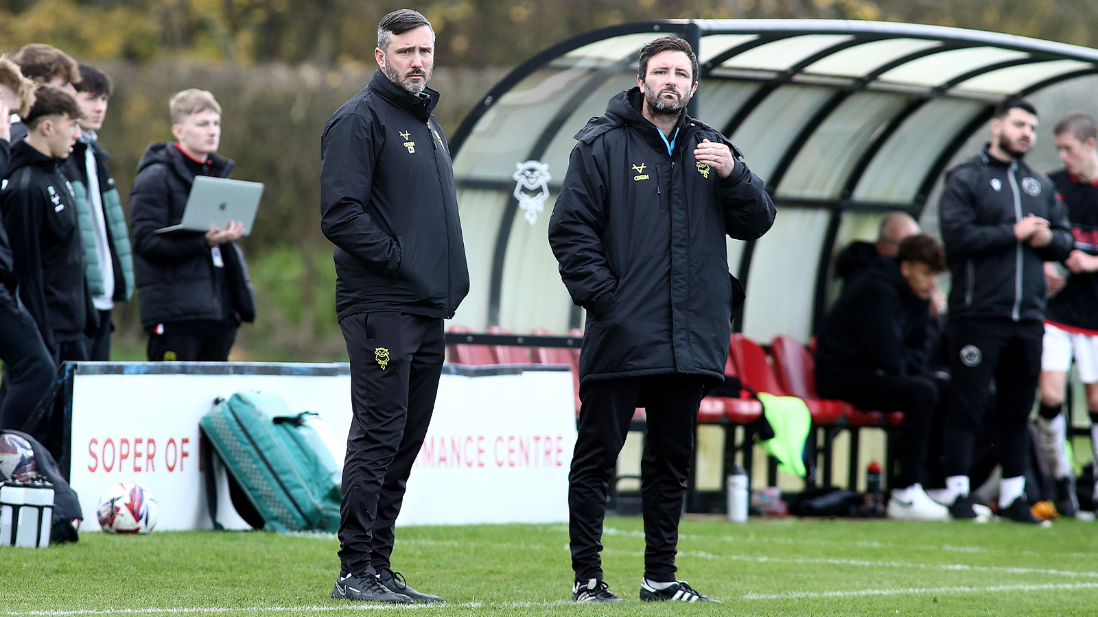 Sam Tillen watches from the sidelines during City U18s' win over Walsall