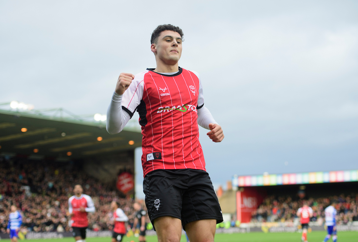 Bailey Cadamarteri celebrates opening the scoring against Reading