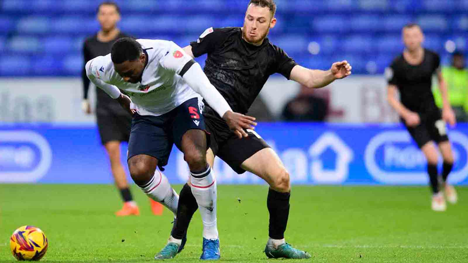 A match action photo from City's away game at Bolton Wanderers.