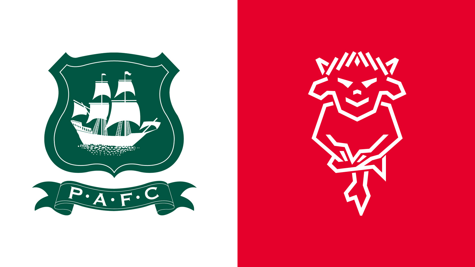 A graphic featuring the Lincoln City and Plymouth Argyle logos