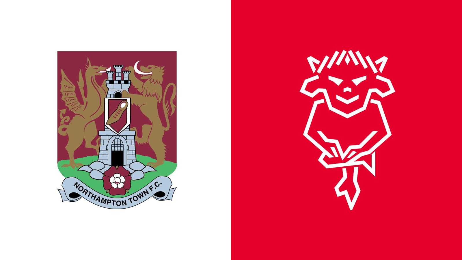 A graphic featuring the Lincoln City and Northampton Town logos