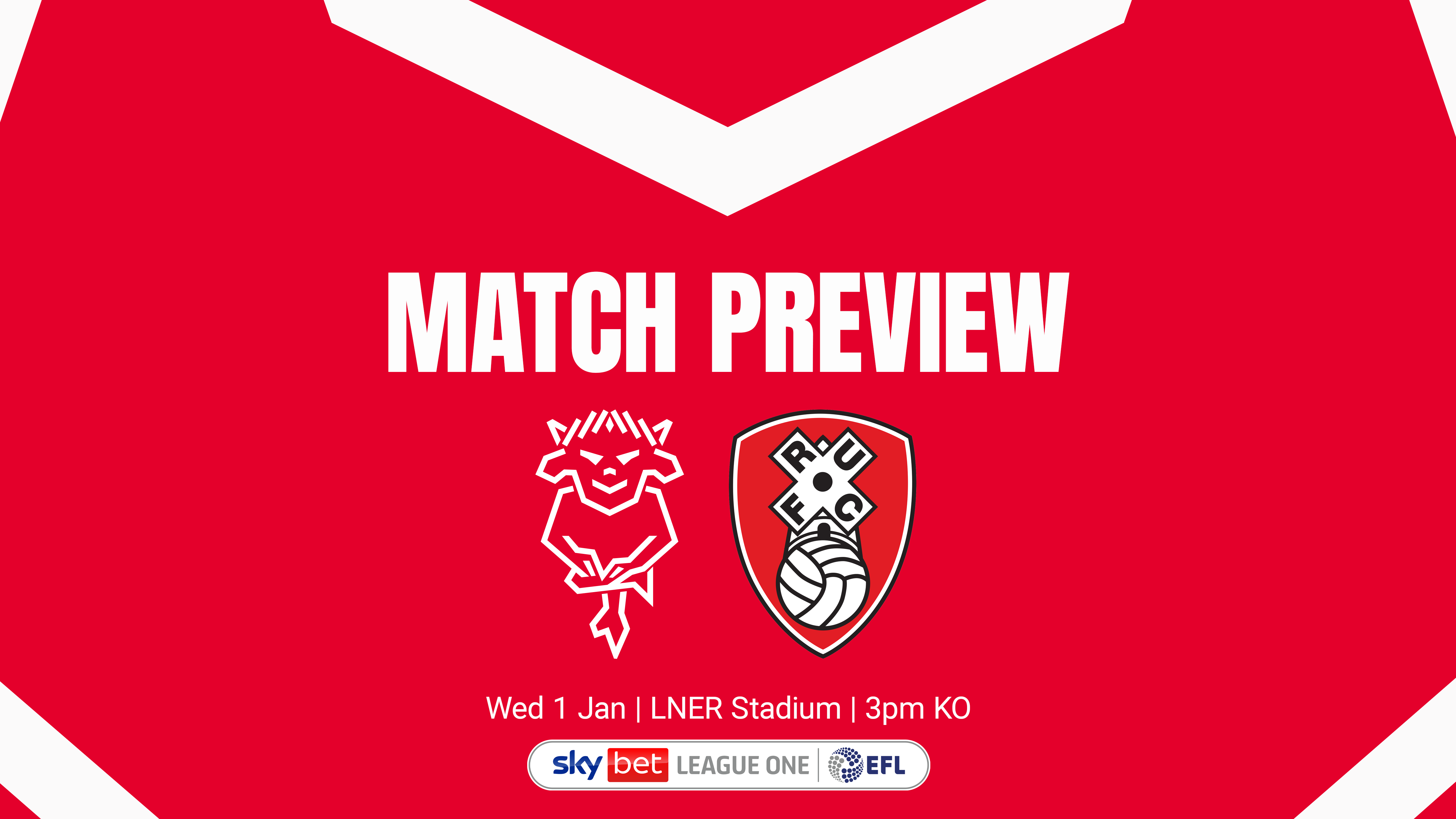 A graphic featuring the Lincoln City and Rotherham United logos