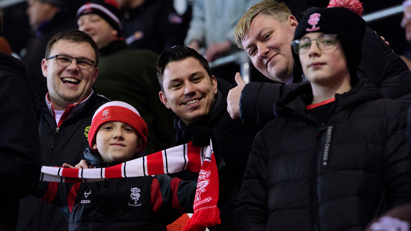 Fans photographed at Lincoln City's away game against Rotherham United