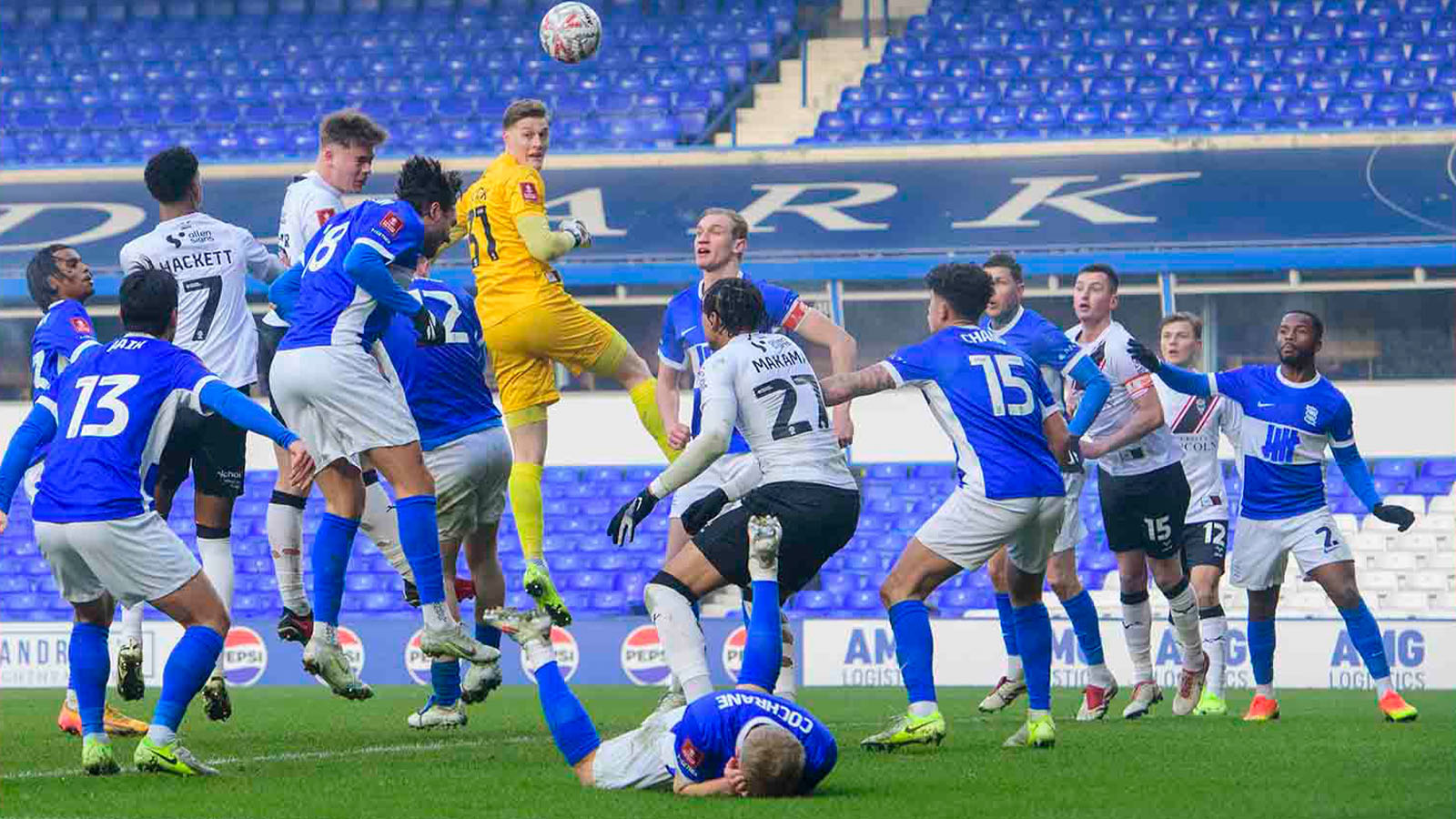 A match action image from Birmingham City v Lincoln City