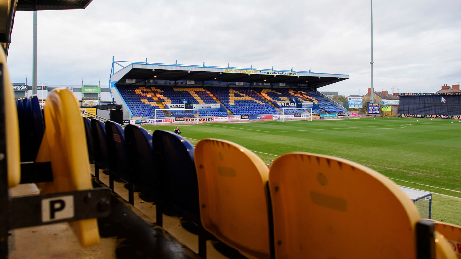 A general view of the One Call Stadium, Mansfield