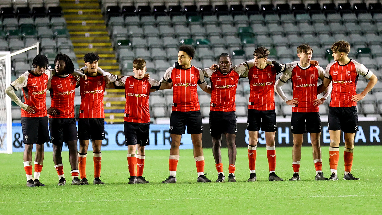 City's U18s gather during the away FA Youth Cup game at Plymouth Argyle