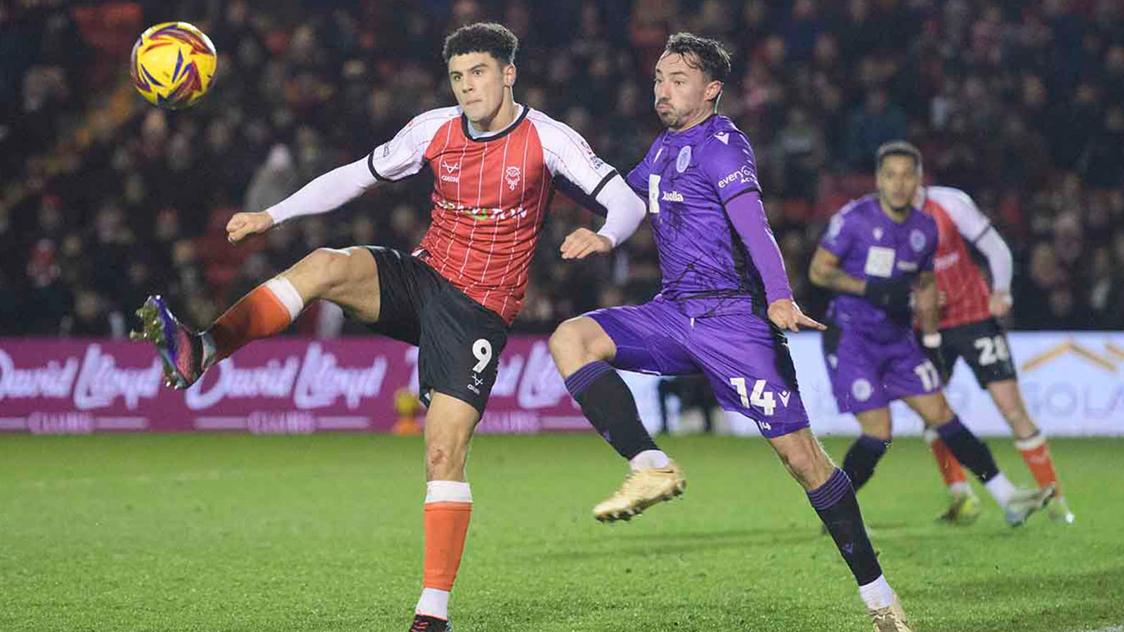 A match action image from Lincoln's 0-0 home draw against Stevenage.