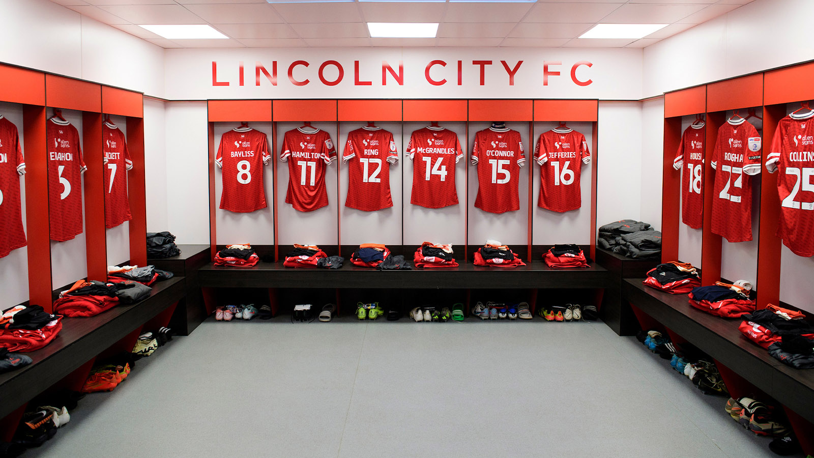 The Imps changing room ahead of the game against Peterborough United