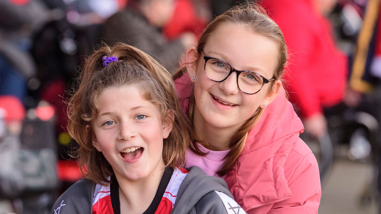 A pair of young Imps fans in the family area at the LNER Stadium