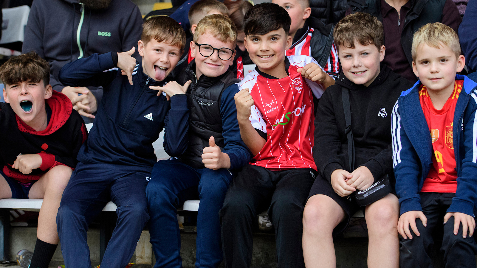 Youngsters enjoy the Grassroots Day against Leyton Orient in October 2024