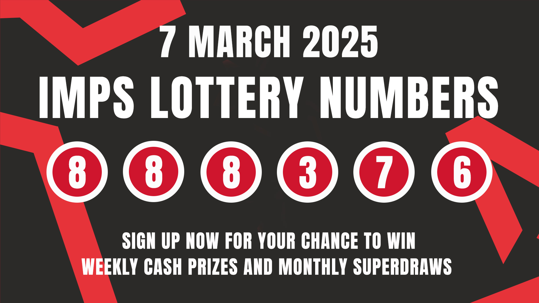 Imps Lottery winning numbers - 7 March 2025