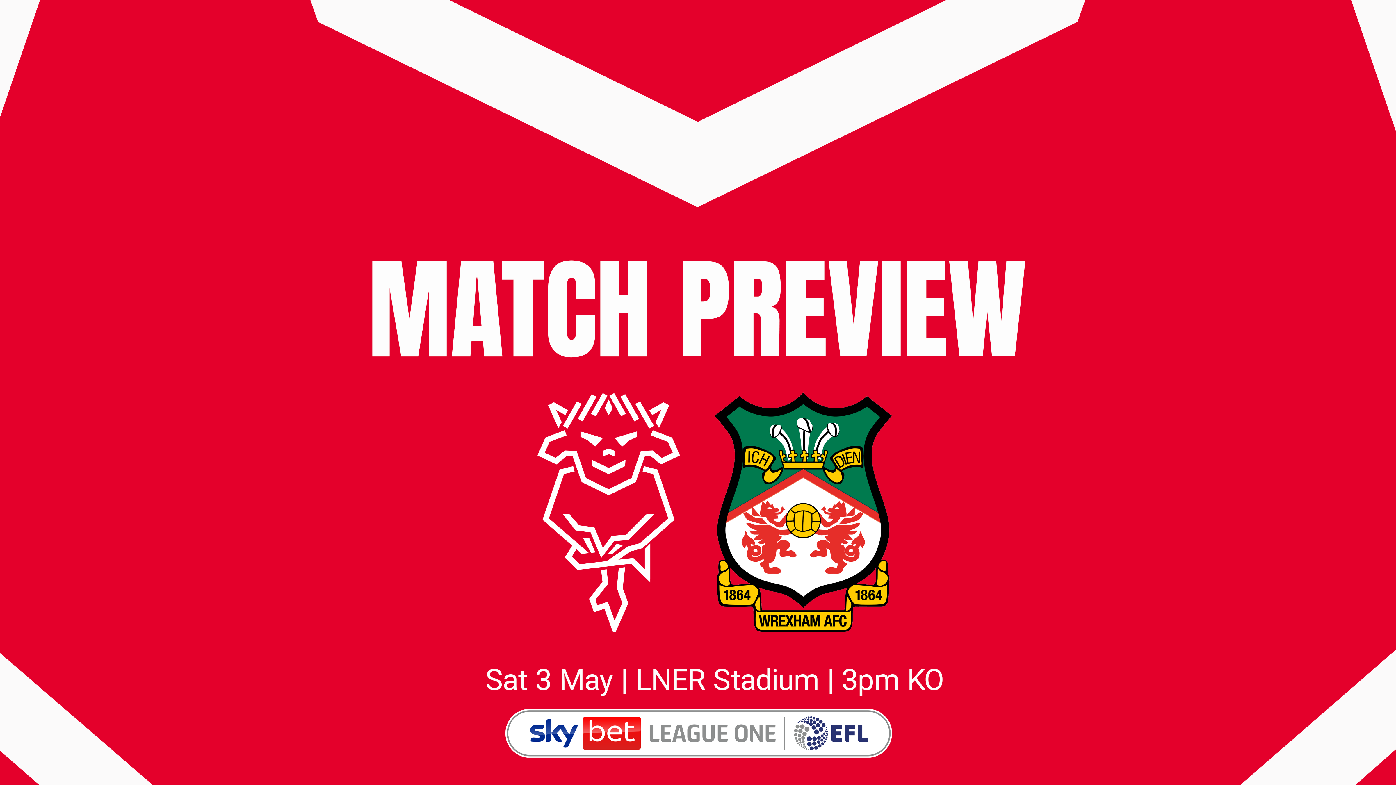 A graphic featuring the Lincoln City and Wrexham logos.
