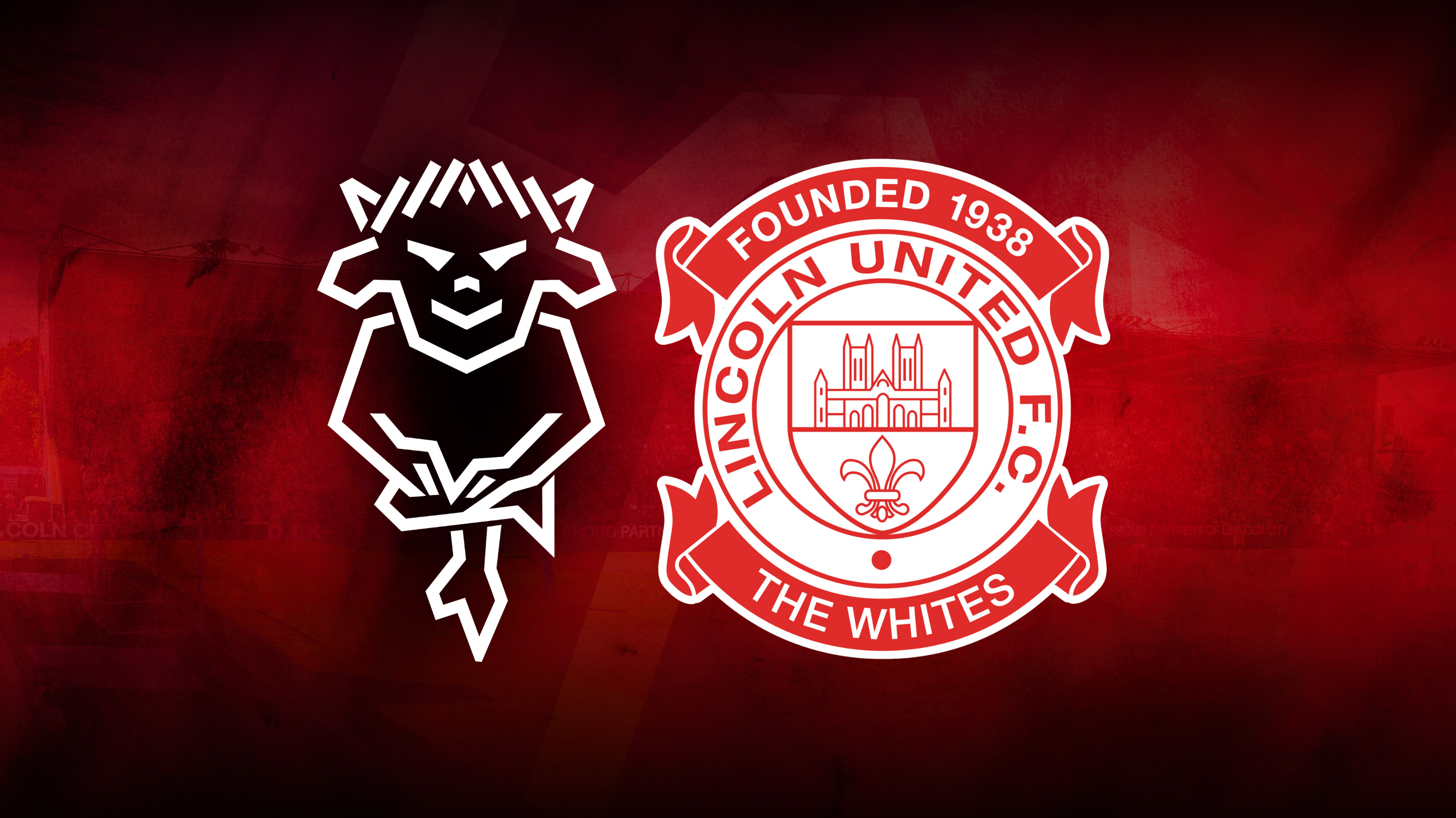 A graphic featuring the Lincoln City and Lincoln United logos