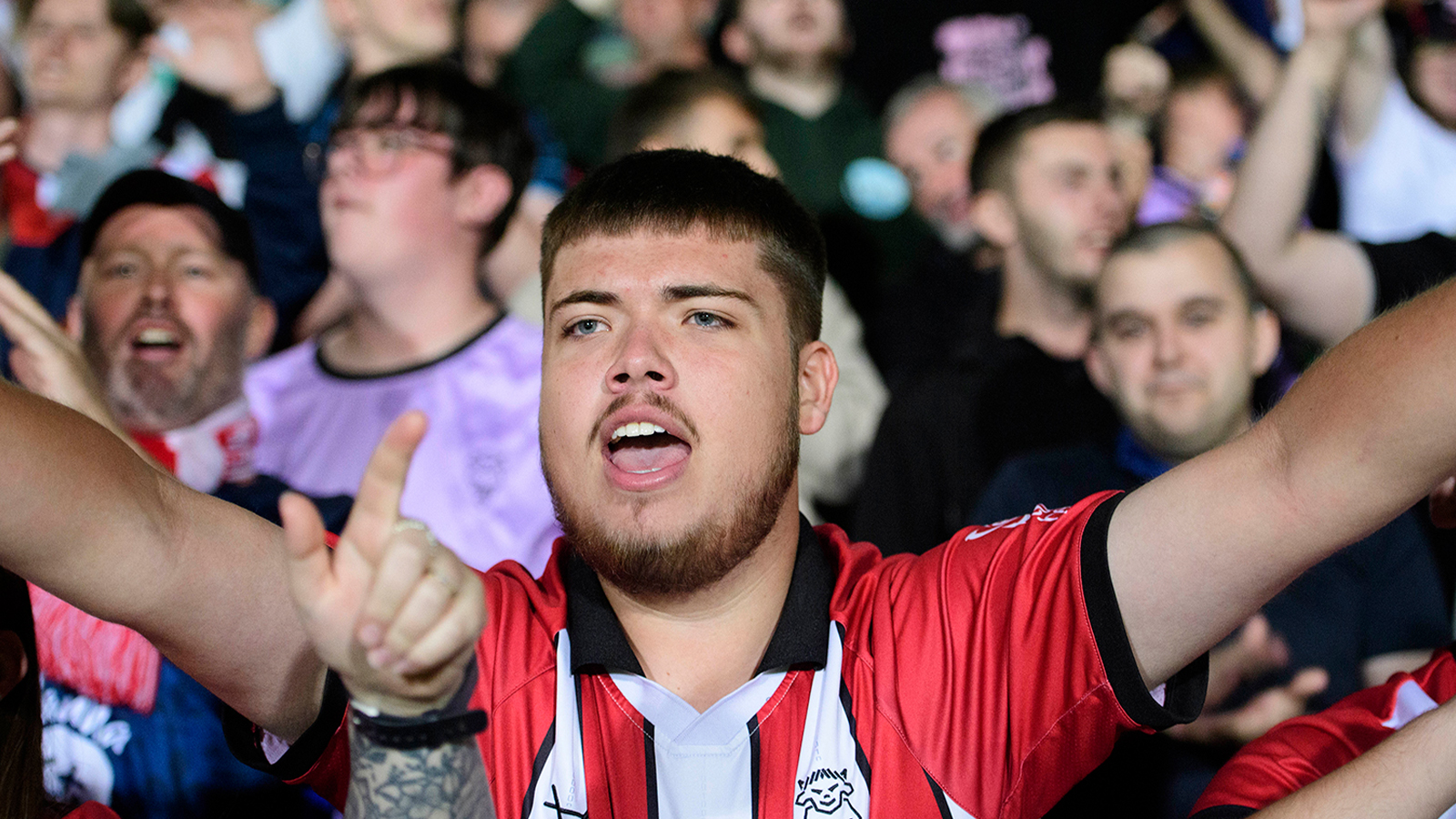 A fan image from City's away Carabao Cup first round win at Burton Albion