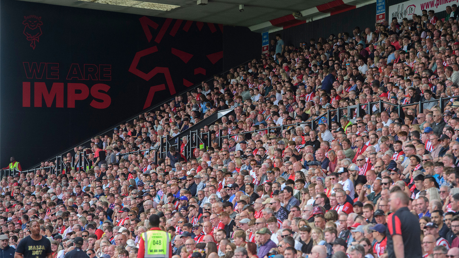 Fans in the GBM Stand of the LNER Stadium