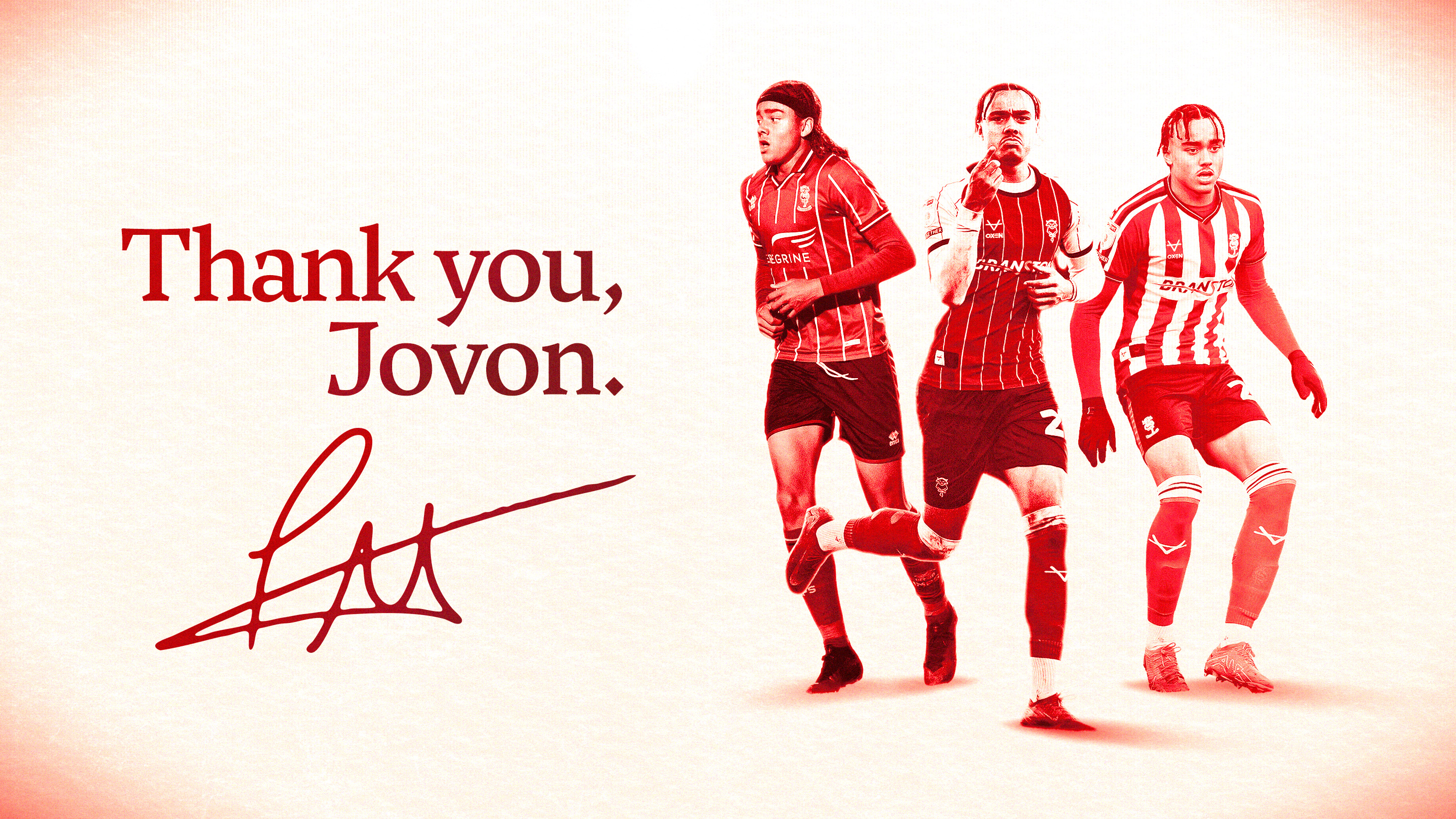 A graphic featuring three images of Jovon Makama and the words "Thank you Jovon"