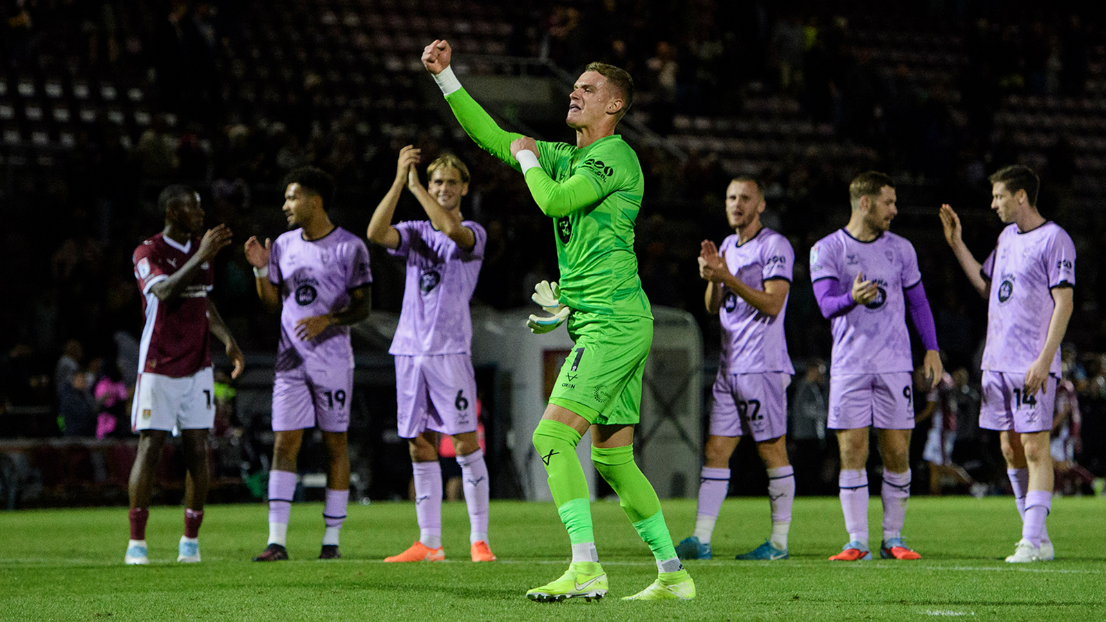 A match action image from City's away win at Northampton